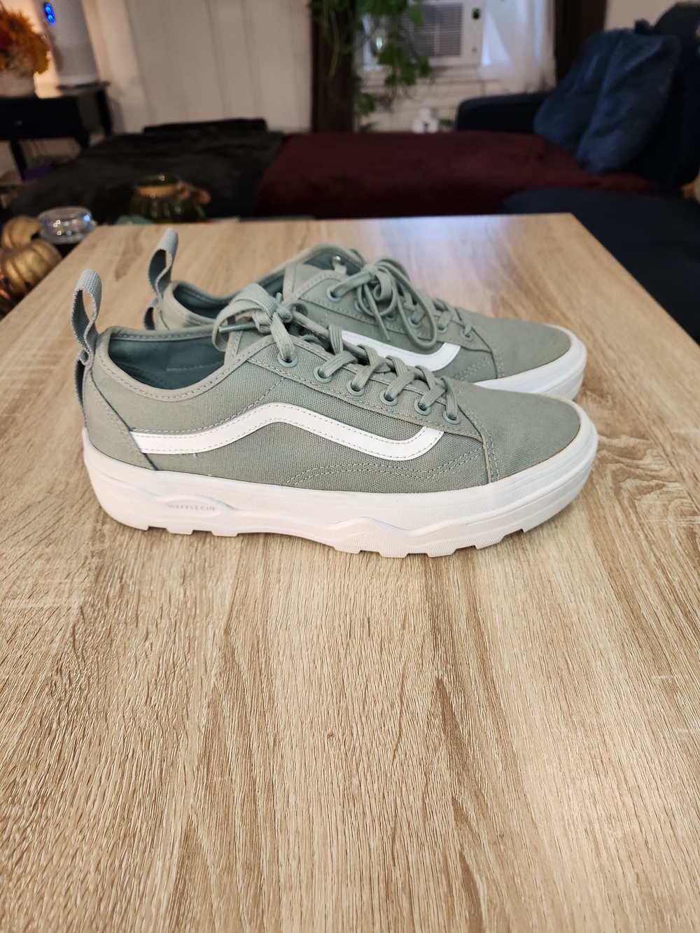Vans Old Skool Platform Sneakers in Sage Green